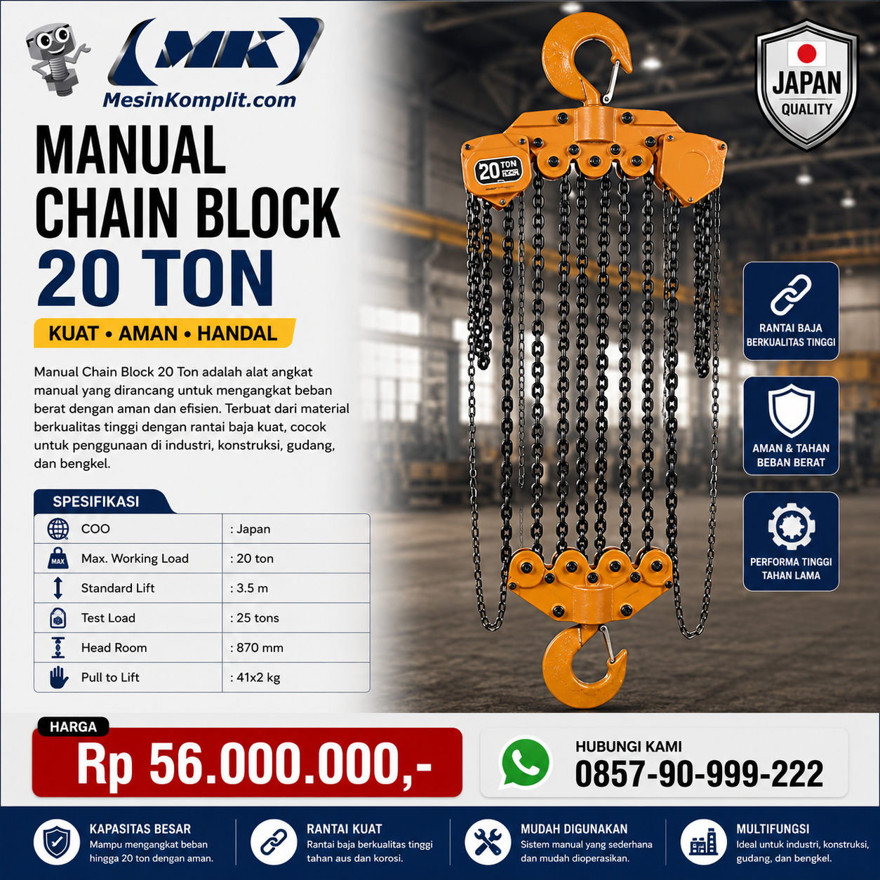 Tekel Chain Block 20T (TS...